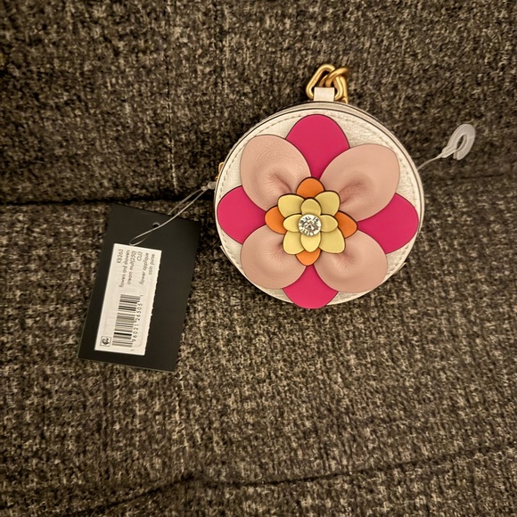 Kate Spade Flowers and Showers Pink and Cream Women's Coin Pouch - Picture 2 of 4